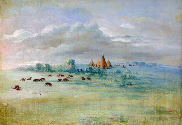 Sioux Village, Lake Calhoun, near Fort Snelling: 1835