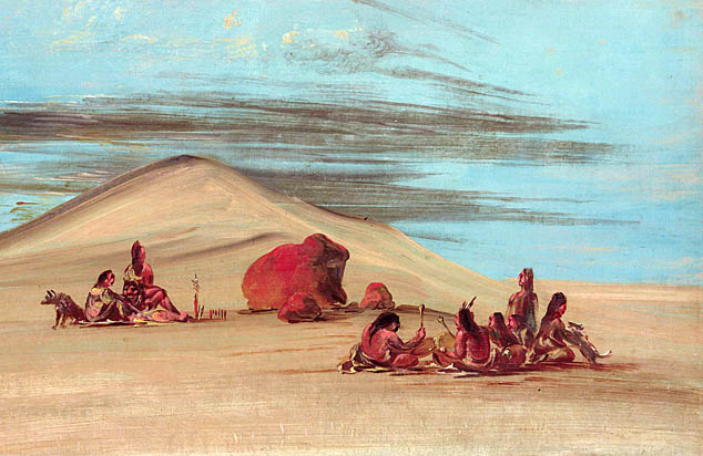 Sioux Worshiping at the Red Boulders: 1837