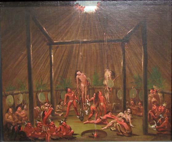 The Cutting Scene, Mandan O-kee-pa Ceremony: 1832