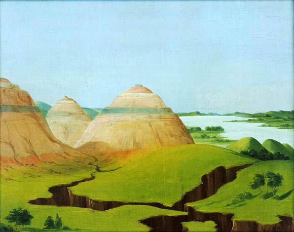 The Three Domes, Clay Bluffs 15 Miles above the Mandan Village: 1832