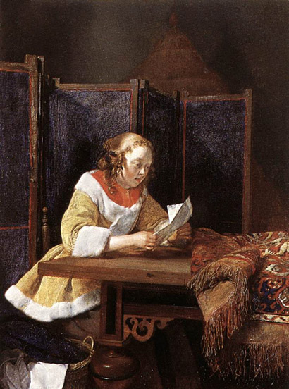 A Lady Reading a Letter: ca 1662
