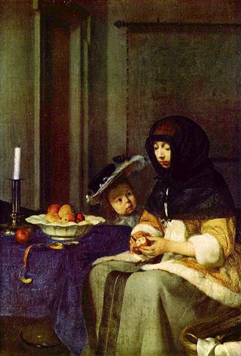 Woman Peeling Apple:  1650