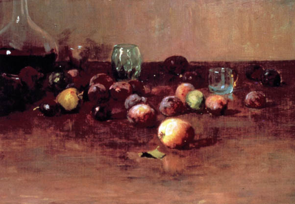 Plums, Waterglass and Peaches:1889