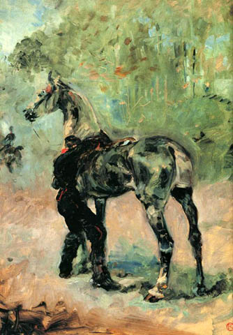 Artilleryman Saddling His Horse: 1878 or 1881