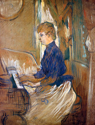 At the Piano Madame Juliette Pascal in the Salon of the Chateau de Malrome: 1896