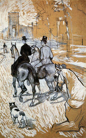 Horsemen Riding in the Bois de Boulogne: 1888