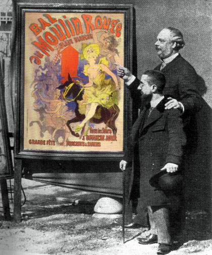 Jules Cheret and Lautrec with poster