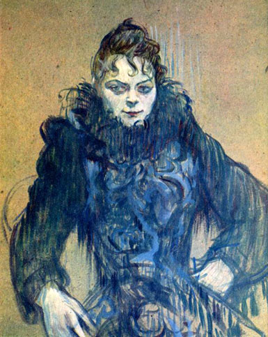 Woman with Black Feather Boa: 1892