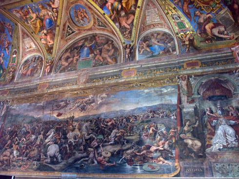 Vatican Apostolic Palace: Battle of the Milvian Bridge by Giulio Romano