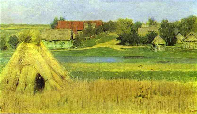 Sheaves and a Village Beyond The River: 1880