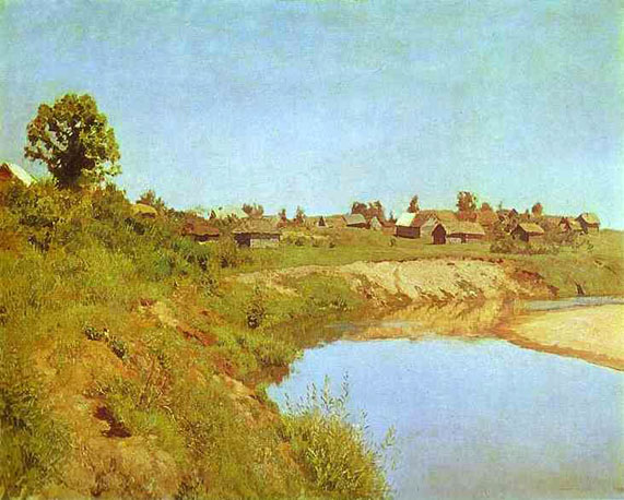 Village on the Bank of a River: 1880