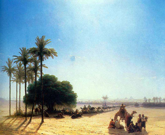 Caravan in Oasis, Egypt: 1871