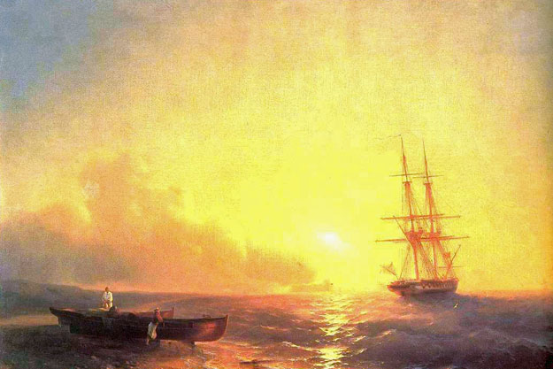 Fishermen on coast of the sea: 1852