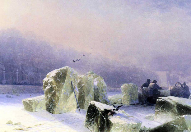 Ice Breakers on the Frozen Neva in Saint Petersburg: 1877