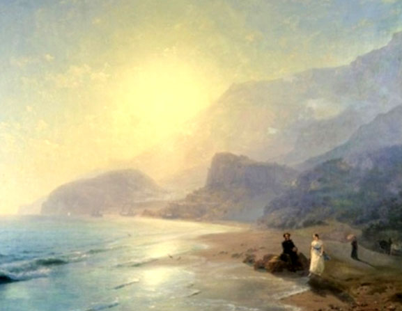 Pushkin and Countess Raevskaya by the Sea near Gurzuf and Partenit: 1886