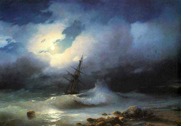 Rough Sea at Night: 1853