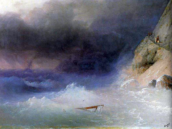 Tempest by a Rocky Coast: 1875