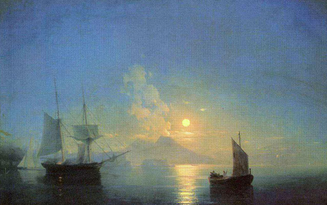 The Bay of Naples by Moonlight: 1850