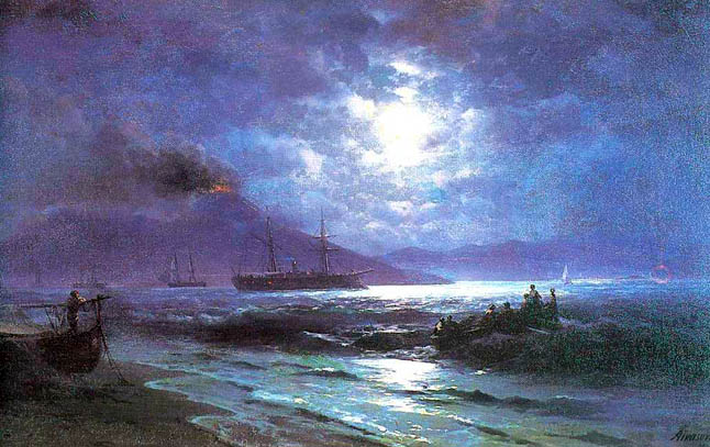The Bay of Naples by Moonlight: 1892