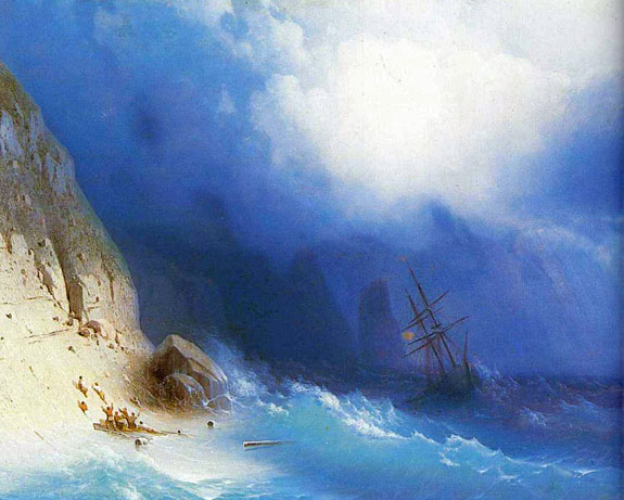 The Shipwreck near Rocks: ca 1870-80
