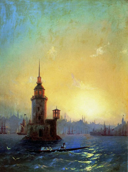 View of Leandrovsk Tower in Constantinople: 1848