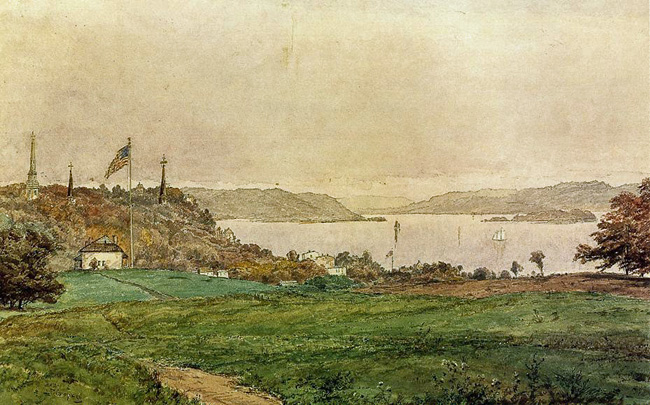 Looking North on the Hudson: 1890