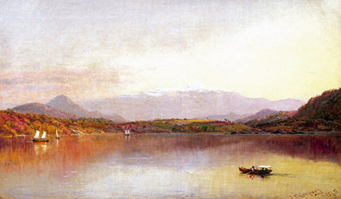 Mount Washington from Lake Sebago, Maine: 1875