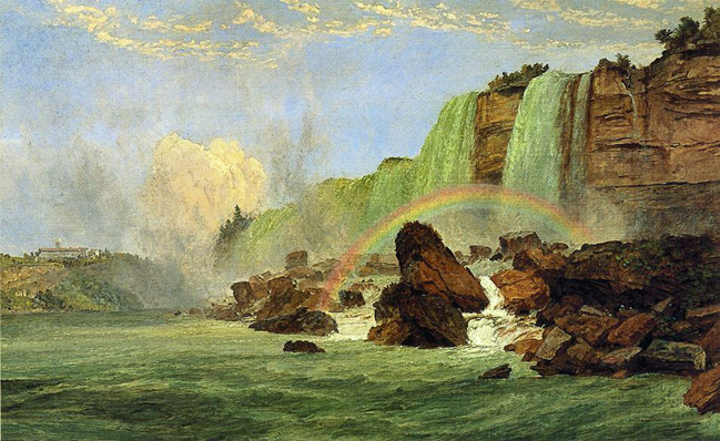 Niagara Falls with View of Clifton House: 1852