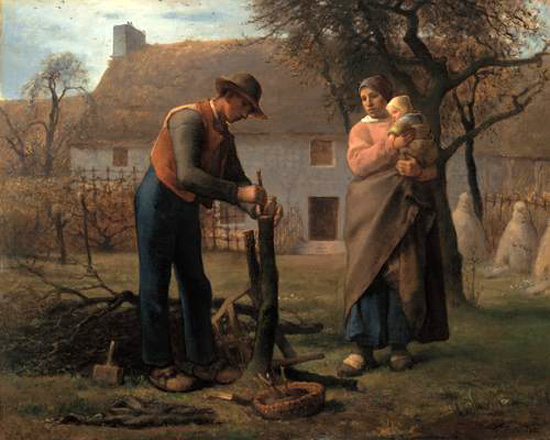 Farmer Inserting a Graft on a Tree: 1865