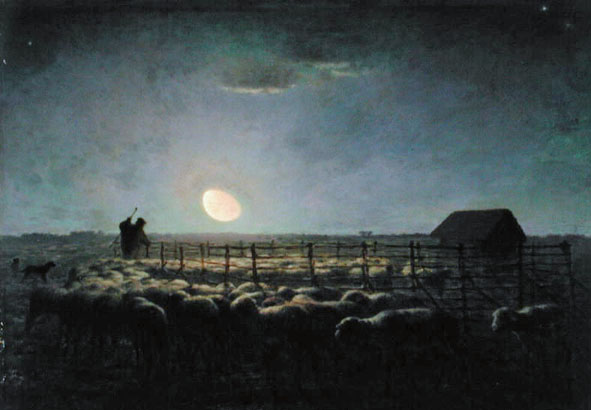 The Sheepfold, Moonlight: 1856-60