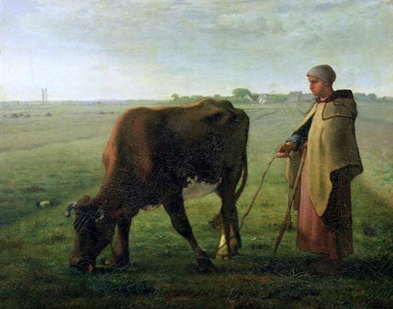 Woman Grazing her Cow: 1858
