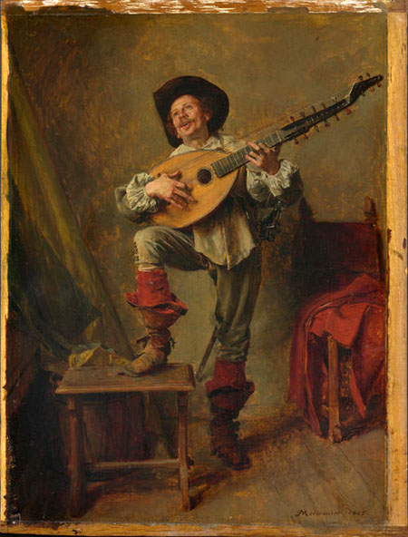 Soldier Playing the Theorbo: 1865