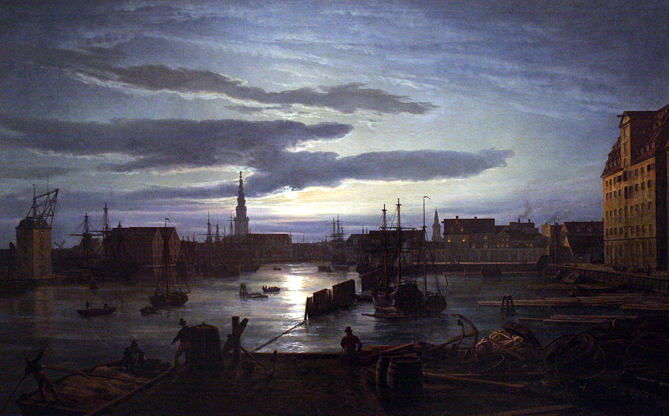 Copenhagen Harbor by Moonlight: 1846