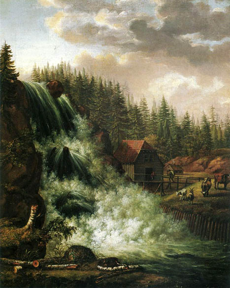 Norwegian Landscape, Rogna Waterfall: 1812