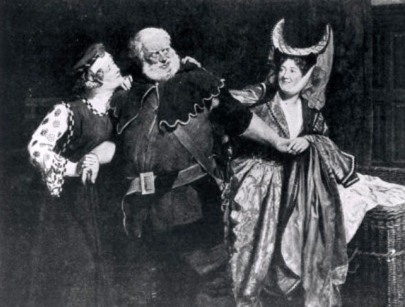 The Merry Wives of Windsor Herbert Beerbohm Tree as Falstaff with Ellen Terry and Mrs Kendal