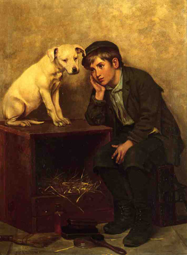 Shoeshine Boy with His Dog: Date Unknown