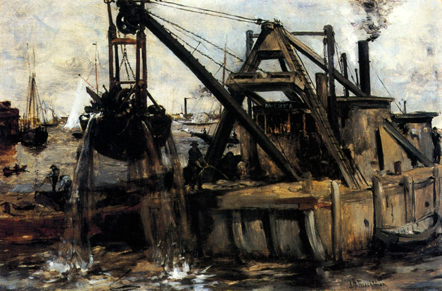Dredging in the East River: ca 1880