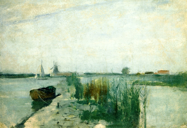 Scene along a Dutch River: ca 1885