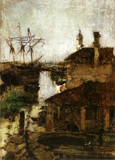 Ship and Dock, Venice: ca 1878