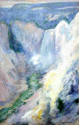 Waterfall in Yellowstone: ca 1895