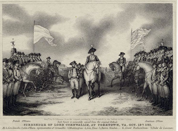 Surrender of Lord Cornwallis, at Yorktown. VA. - Oct. 19, 1781