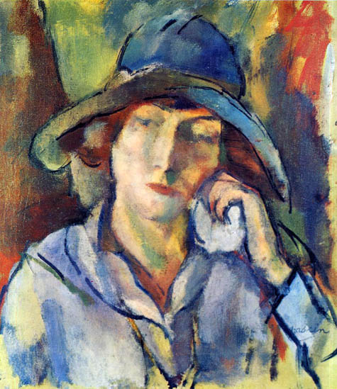 Hermine in a Blue Hat: 1918