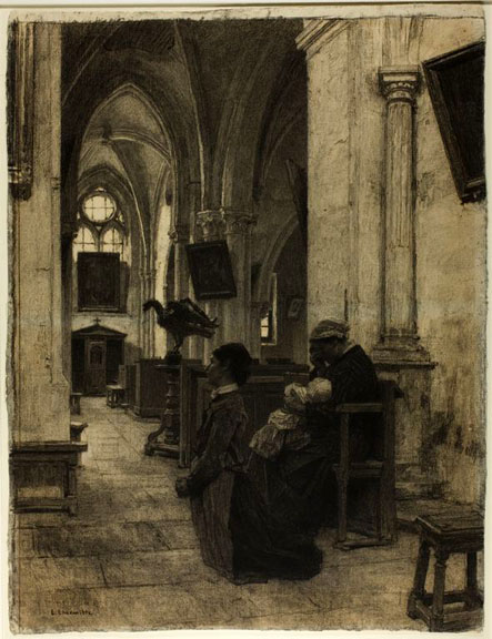 Women Praying in Church: 1875-1885