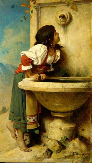 Roman Girl at a Fountain: 1875
