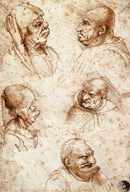 Five Caricature Heads: Post 1490
