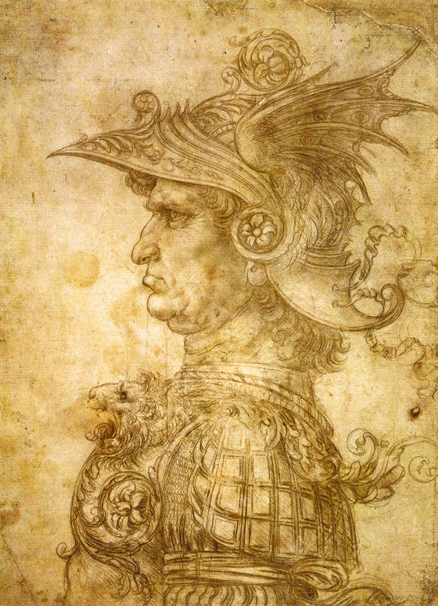 Profile of a Warrior in Helmet: ca 1472