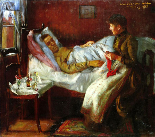 Franz Heinrich Corinth on his Sickbed: 1888