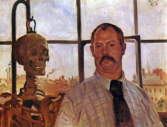 Self Portrait with Skeleton: 1896