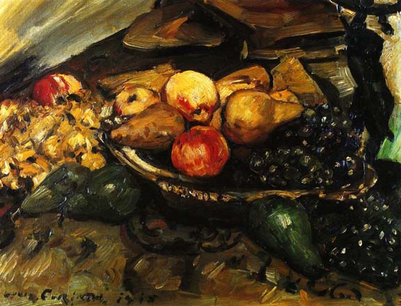 Still Life with Flowers, Skull, and Oak Leaves: 1915