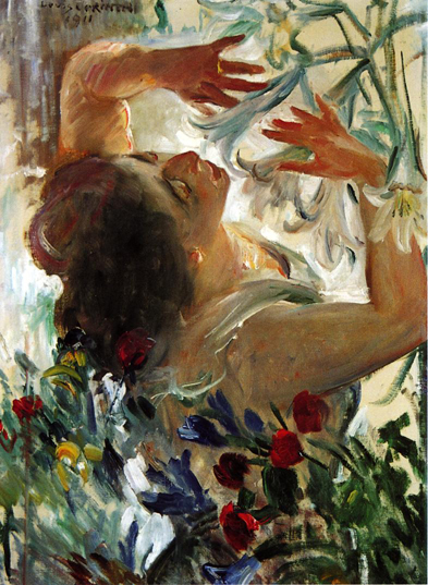 Woman with Lilies in a Greenhouse: 1911